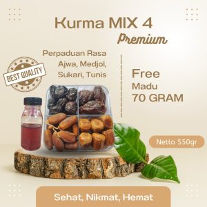 Kurma Premium MIX 4 Varian (Ajwa, Medjol, Sukari, Tunis)